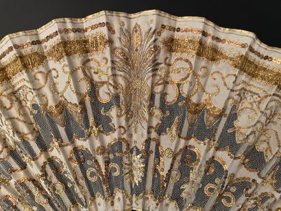 null Sheaf of wheat, circa 1900
Folded fan, the leaf in silk and tulle embroidered...