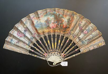 null The Attentive Reading, ca. 1770-1780
Folded fan, the paper-lined skin sheet...