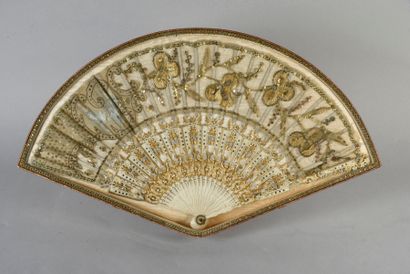 null Clovers, circa 1900
Folded fan, the leaf in tulle decorated with embroidered...