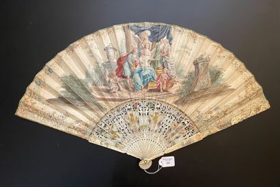 null Wedding in the antique style, circa 1740-1750
Folded fan, the leaf in skin,...