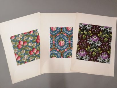 null Ensemble de maquettes d’étoffes imprimées, Alsace, vers 1900-1914, maquettes...