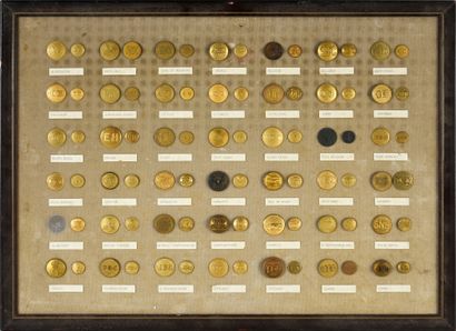 Sheet of 81 buttons of English venery, all...