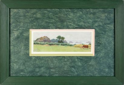 Georges Frédéric ROTIG (1873 - 1961) Vue de Bréhat.
Aquarelle gouachée, signée en...