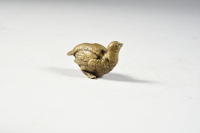 null Bronze de Vienne Perdrix assise.
L. : 5 cm