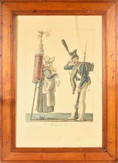 Carl VERNET (1758-1836) La marchande de Coco Lithographie en couleur, titrée dans...