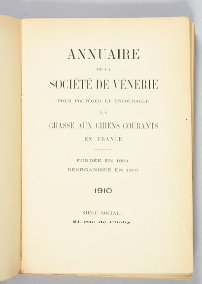  Annuaire de la vénerie française : Année1910
