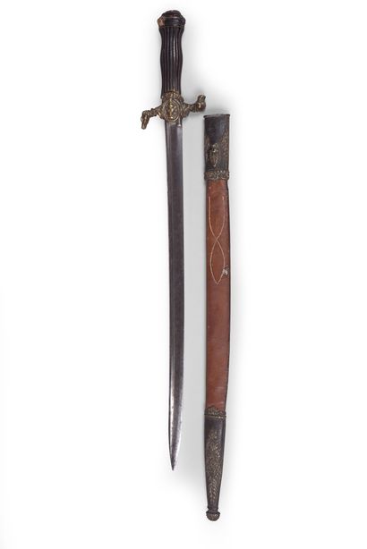 Hunting knife, handle in deer wood and its...