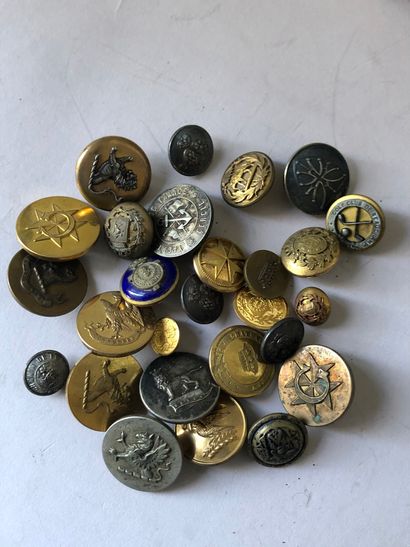 Set of 27 buttons of livery, blazer, with...