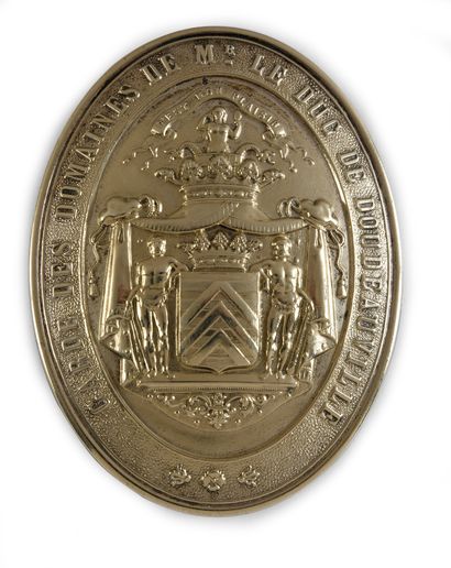 null Guard plate of the domains of Mr the Duke of Doudeauville, oval stamped with...