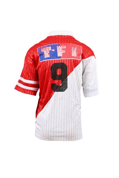 null George Weah. Liberian striker. Jersey n°9 of AS Monaco worn during the 1991-1992...