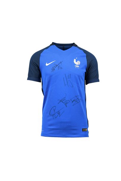  Maillot de l'équipe de France 2016 avec les autographes authentiques de Kimpembe,...