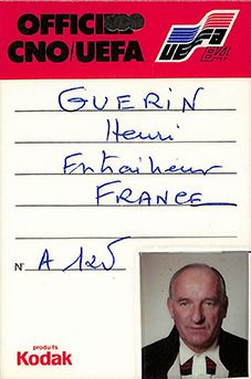 null Henri Guerin. Accréditation pour le Championnat d'Europe 1984 en France, en...