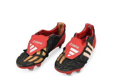 null Zinedine Zidane. Midfielder. Pair of cleats worn with Real Madrid during the...