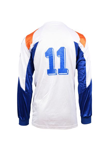 null Philippe Perilleux. Midfielder. Jersey n°11 of Montpellier Hérault worn during...