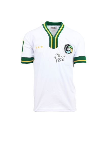 null Pele. Set of 3 replica jerseys representing the career of the player with Santos...