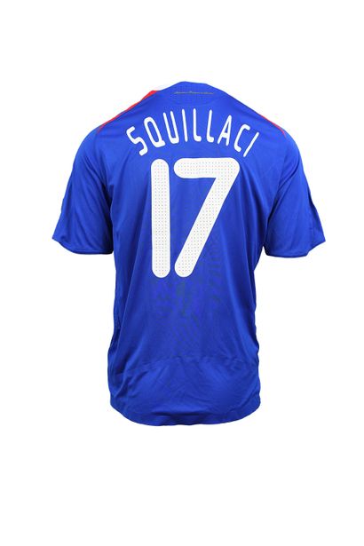 null Sébastien Squillaci. Defender. Jersey #17 of the French team for the Euro match...