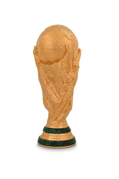 null 2018 FIFA World Cup trophy won by the French team for their victory over Croatia...
