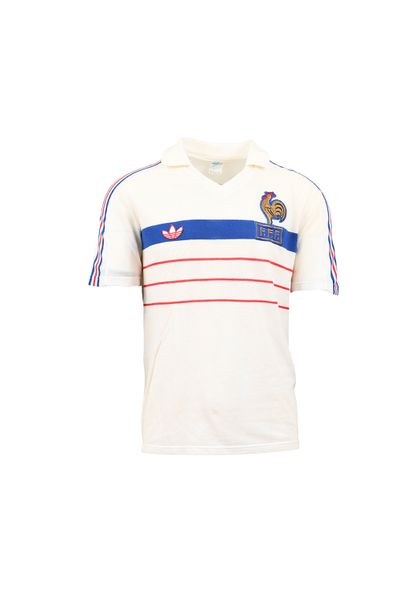 null Jersey n°8 of the French team for the international season 1984. N°8 worn by...