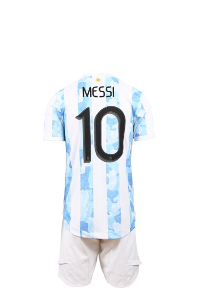null Lionel Messi. Captain. Shirt and shorts #10 of the Argentine team for the final...