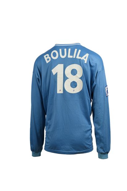null Stéphane Boulila. Midfielder. Jersey #18 of En Avant Guingamp for the 1996-1997...