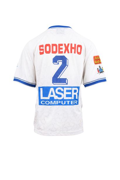 null Jean-Luc Sassus. Défenseur. Maillot n°2 de l'Olympique Lyonnais porté lors de...