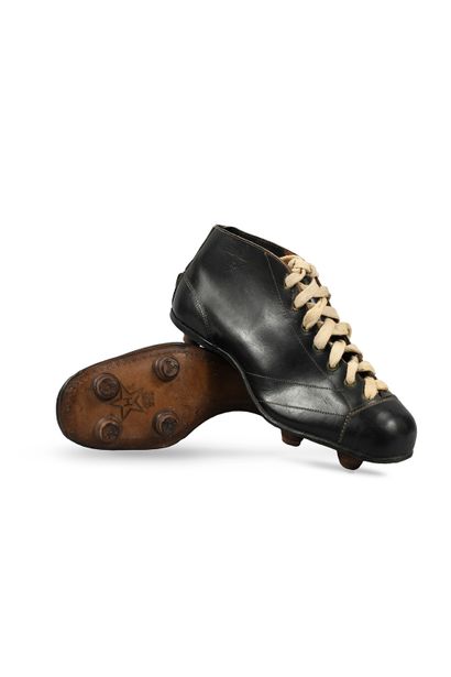 Pair of leather cleats with leather soles...