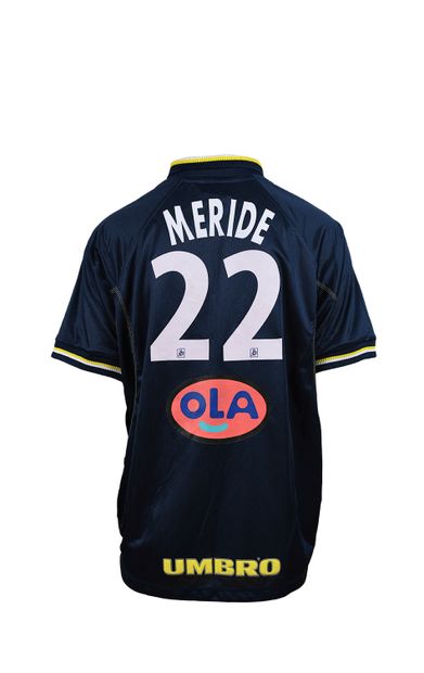 null Xavier Meride. Defender. RC Lens jersey n°22 worn during the 1998-1999 season...