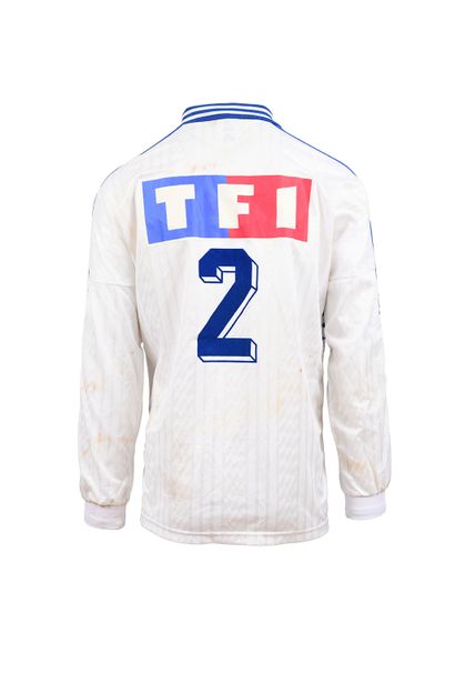 null Jean-Luc Sassus. Defender. Jersey n°2 of Olympique Lyonnais for the match of...