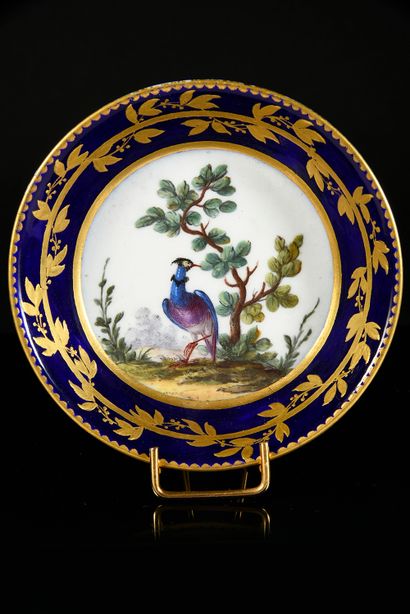 null Gobelet litron (4e grandeur) et sa sous-tasse en porcelaine de Sèvres du XVIIIe...