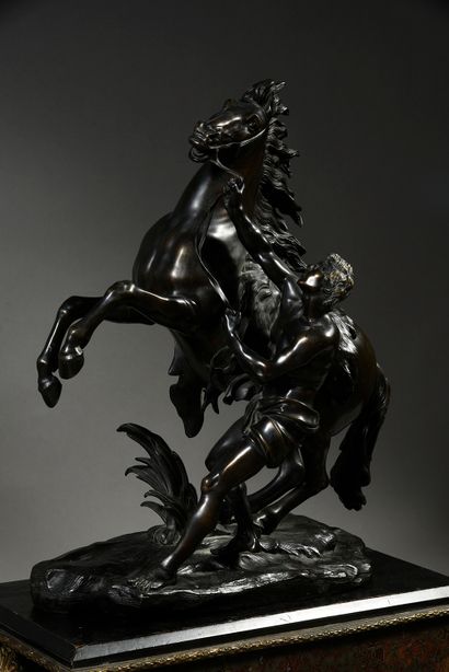 Guillaume Coustou (1677 - 1746) d'après The horses of Marly.
Pair of bronzes with...