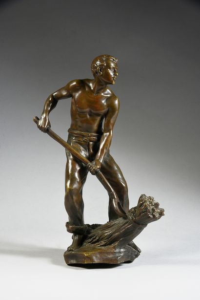 Henri GODET (1863-1937) Le faneur
Epreuve en bronze à patine brune figurant un paysan,...