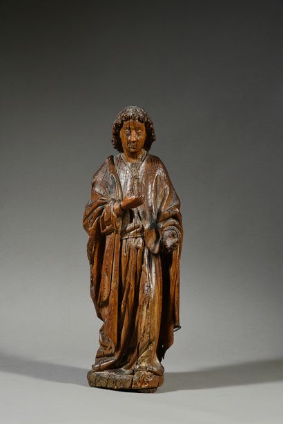 Flandres, XVIe siècle Saint Jean de calvaire en chêne sculpté en ronde-bosse.
H....