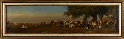 Constant TROYON (1810-1865) Foire champêtre dans le Limousin, 1837
Huile sur toile.
Signée...