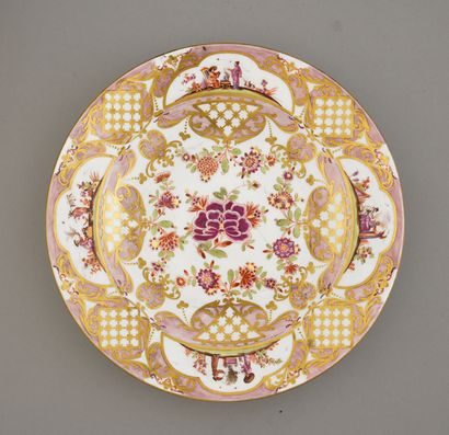 Pair of porcelain plates in the style of...