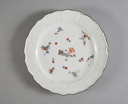 null Two 18th century Meissen porcelain plates About 1730, marks in blue with two...