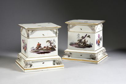 Pair of large 19th century Furstenberg porcelain...