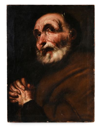 Leonardo Alenza (1807-1845) Saint Pierre repentant
Huile sur toile, monogramme au...