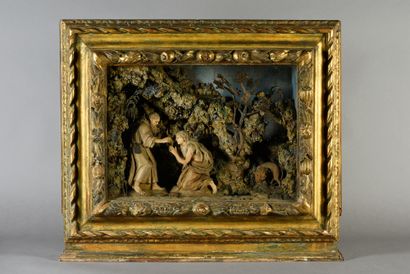 Suiveur de Gaetano Zumbo (1656 - 1701) XVIIIe siècle Painting with wax figures, polychrome...