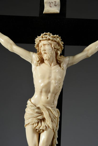 Dieppe, XIXe siècle, attribué à Jean-Baptiste Lefebvre, (1846 - 1906) Crucifix with...