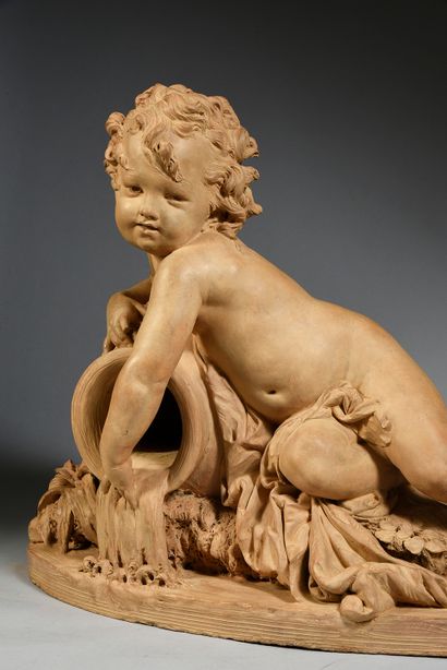 Albert-Ernest CARRIER BELLEUSE (1824 - 1887) The spring.
Terracotta, model created...