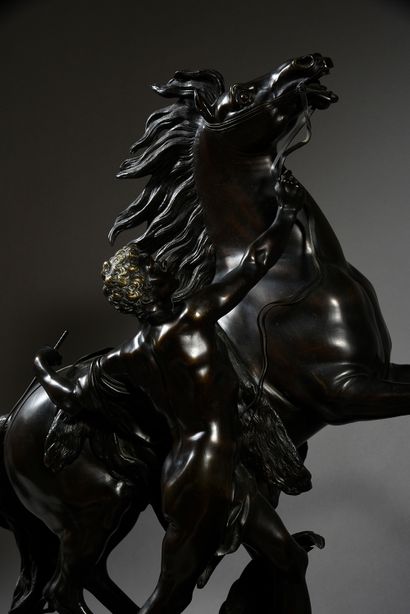 Guillaume Coustou (1677 - 1746) d'après The horses of Marly.
Pair of bronzes with...