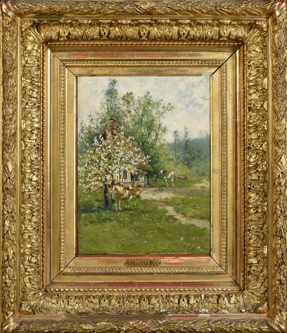 VICTOR VIOLLET-LE-DUC (1848-1901) Norman landscape
Canvas signed lower right.
34...