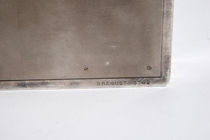 BREGUET Cigarette box out of silver 800 thousandth with singing bird, with geometrical...