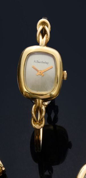 A.BARTHELEY Ladies' watch in 750th gold, the rounded rectangular case, the dial with...