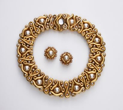 ALEXIS LAHELLEC Paris Necklace composed of a series of interlacing patterns in gold...