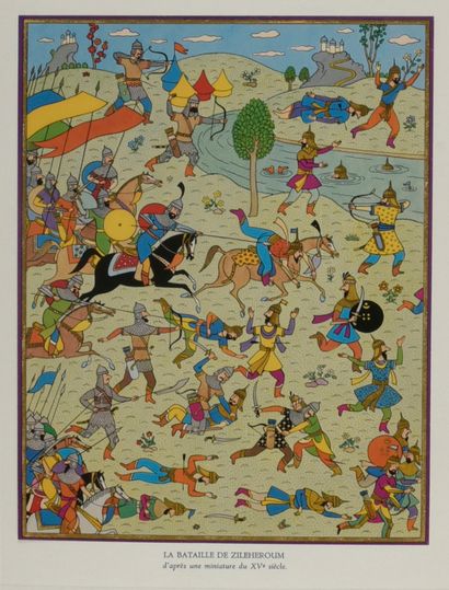 HERGÉ WISH CARD 1977.
The battle of Zileheroum from Ottokar's sceptre.
Card in 2...