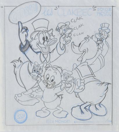 STUDIOS DISNEY DRAFT COVER ARTWORK Scrooge Magazine #43, September 1975. Uncle Scrooge's...
