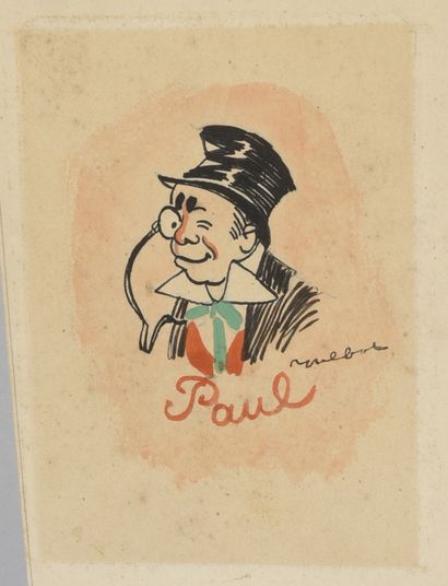 POULBOT FRANCISQUE (1879- 1976) SET OF THREE DRAWINGS OF CLOWNS.
"Albert the clown",...