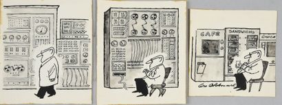 GRAMMAT GEORGES (1930) ENSEMBLE DE DESSINS DE PRESSE.
Le cadeau. Ensemble de 4 vignettes...