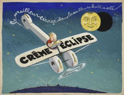 ECOLE FRANCAISE/EDOUARD BERNARD (1879 - 1950) ILLUSTRATION PUBLICITAIRE : LA CREME...